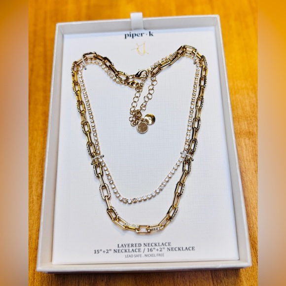 Piper K Gold and Silver Layered Necklace - Picture 3 of 6